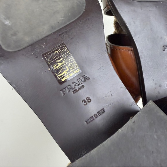 Prada Rare 2020 Rope Detail Leather Sandals - Picture 9 of 9